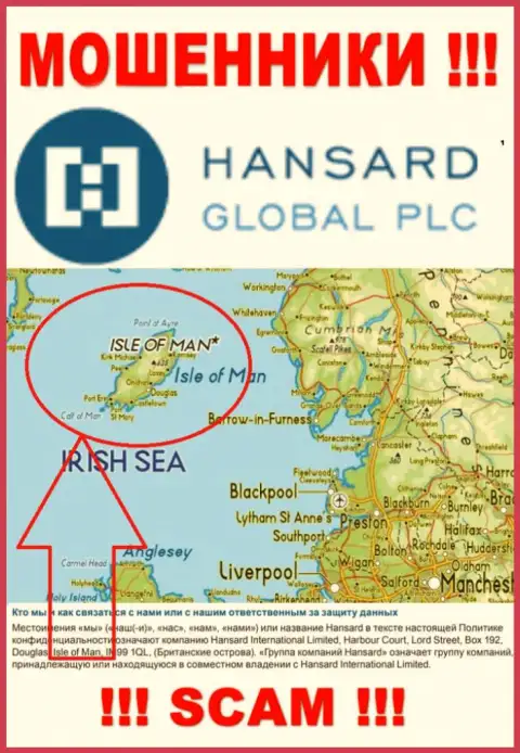 Официальное место регистрации обманщиков Hansard International Limited - Isle of Man