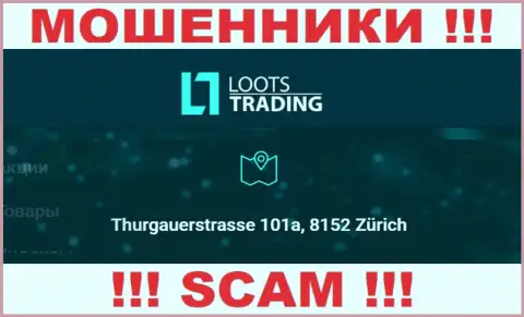 Loots Trading - это обычные мошенники !!! Не хотят предоставлять настоящий официальный адрес организации