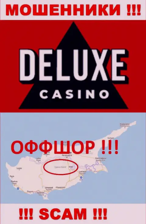 Deluxe-Casino Com - это неправомерно действующая контора, пустившая корни в оффшорной зоне на территории Кипр