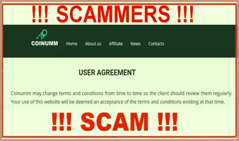 Coinumm Com Thieves can change their client agreement at any time