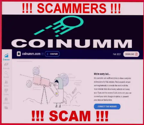 There isn't information about Coinumm Com crooks on similarweb