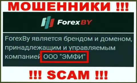 На официальном сайте ForexBY Com отмечено, что указанной конторой руководит ООО ЭМФИ