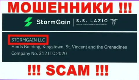 Информация о юридическом лице StormGain - это компания STORMGAIN LLC