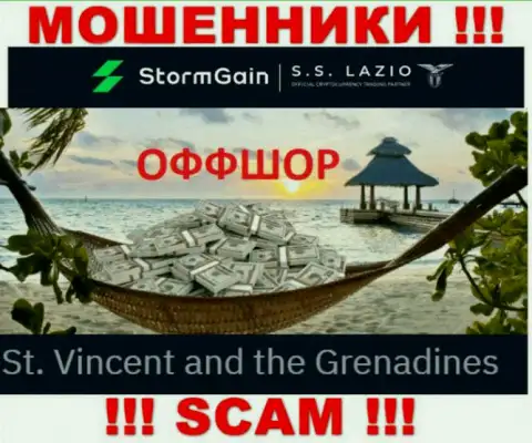 St. Vincent and the Grenadines - вот здесь, в офшоре, зарегистрированы интернет кидалы StormGain Com