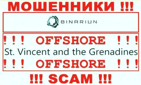 St. Vincent and the Grenadines - здесь официально зарегистрирована мошенническая контора Бинариун