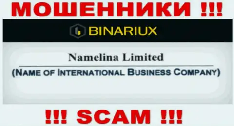 Binariux это интернет обманщики, а руководит ими Намелина Лтд