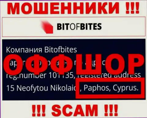 BitOfBites Com - это интернет мошенники, их адрес регистрации на территории Cyprus