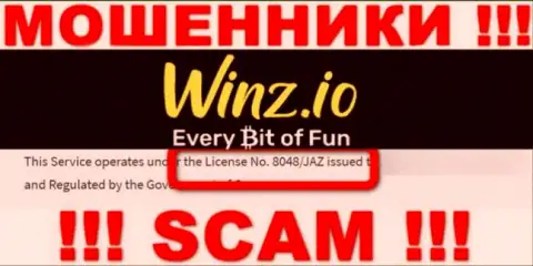 На онлайн-ресурсе Winz имеется лицензия, но это не меняет их мошенническую сущность