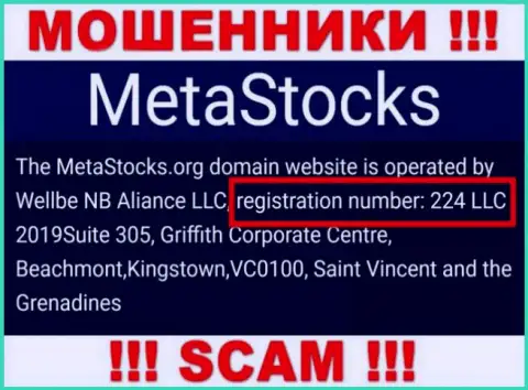 Номер регистрации конторы Мета Стокс - 224 LLC 2019