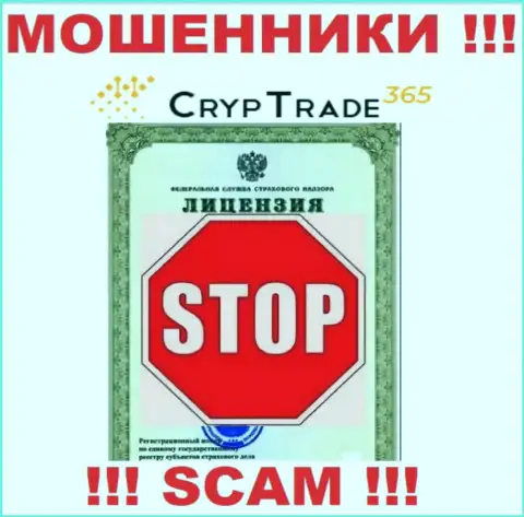 Деятельность Cryp Trade365 противозаконна, т.к. данной конторы не дали лицензионный документ