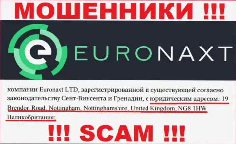 Юридический адрес компании EuroNaxt Com на ее интернет-портале ложный - это ЯВНО МОШЕННИКИ !!!