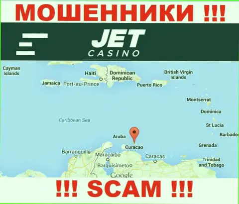 Место базирования JetCasino на территории - Curaçao
