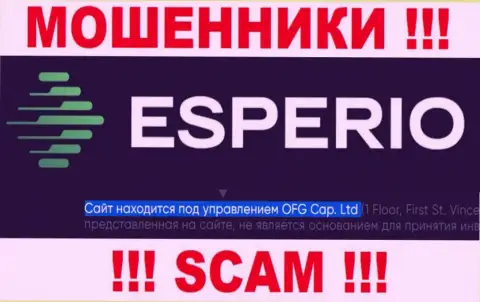 Инфа о юр лице компании Esperio, это OFG Cap. Ltd
