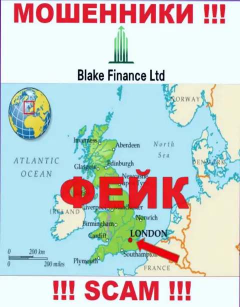 Достоверную информацию о юрисдикции Blake-Finance Com не найти, на интернет-ресурсе конторы только лишь фейковые сведения