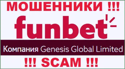 Данные о юридическом лице организации Fun Bet, им является Genesis Global Limited