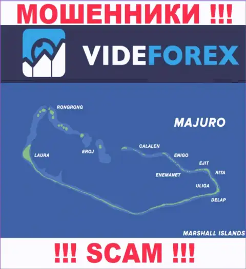 Компания VideForex Com зарегистрирована довольно далеко от своих клиентов на территории Majuro, Marshall Islands