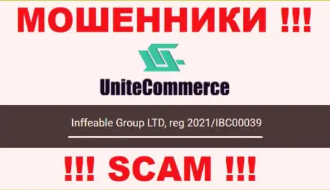 Inffeable Group LTD internet мошенников ЮнитКоммерс Ворлд было зарегистрировано под вот этим рег. номером - 2021/IBC00039