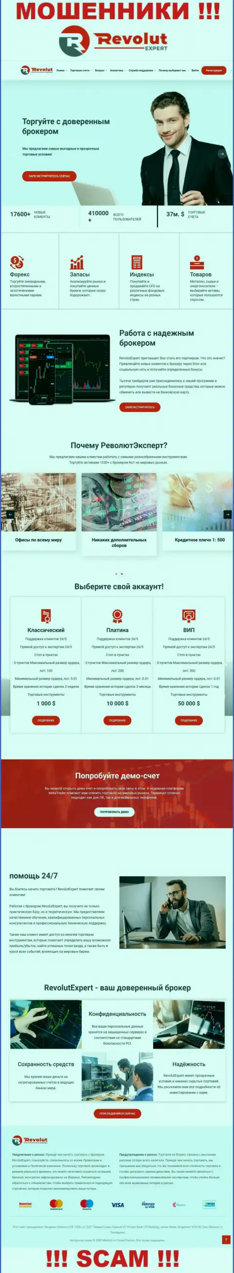 Вид официального сайта преступно действующей конторы Сангин Солюшинс ЛТД