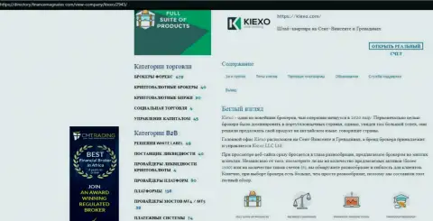Обзорный материал об условиях для совершения торговых сделок ФОРЕКС дилинговой организации KIEXO, представленный на сервисе Директори ФинансМагнатес Ком