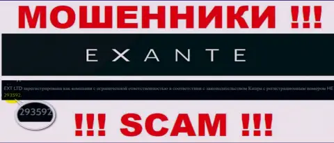 В инете работают аферисты Exanten !!! Их регистрационный номер: HE 293592