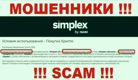 Simplex Payment Service Limited - это начальство конторы Simplex Com