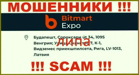 Адрес организации Bitmart Expo фейковый - взаимодействовать с ней довольно-таки опасно